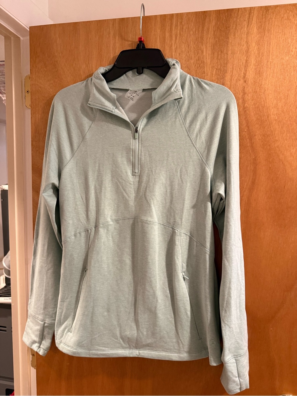 Light Sage Quarter-Zip woman’s Pullover Sweater